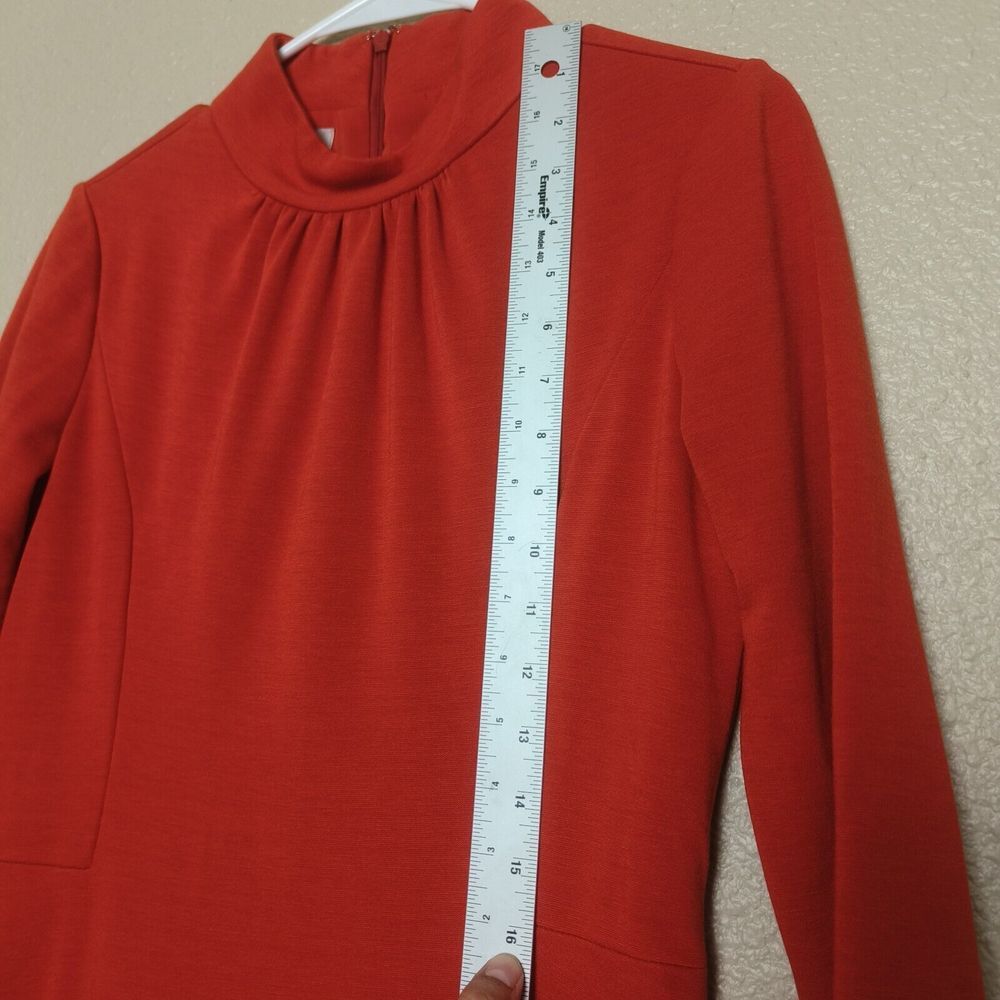 Kay Unger dress size 8 women's orange color 3/4 sleeves knee length - Picture 3 of 13